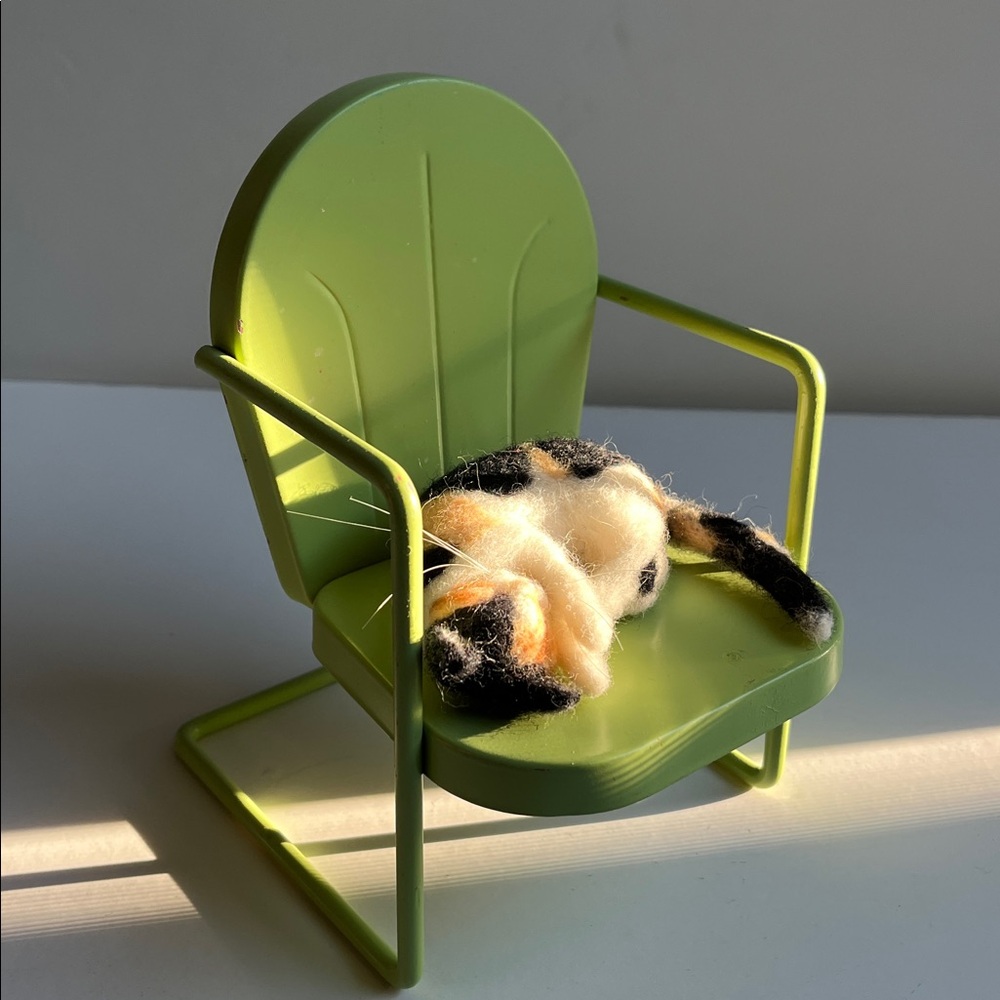 Decorative Mini 1950’s Style Green Metal Chair